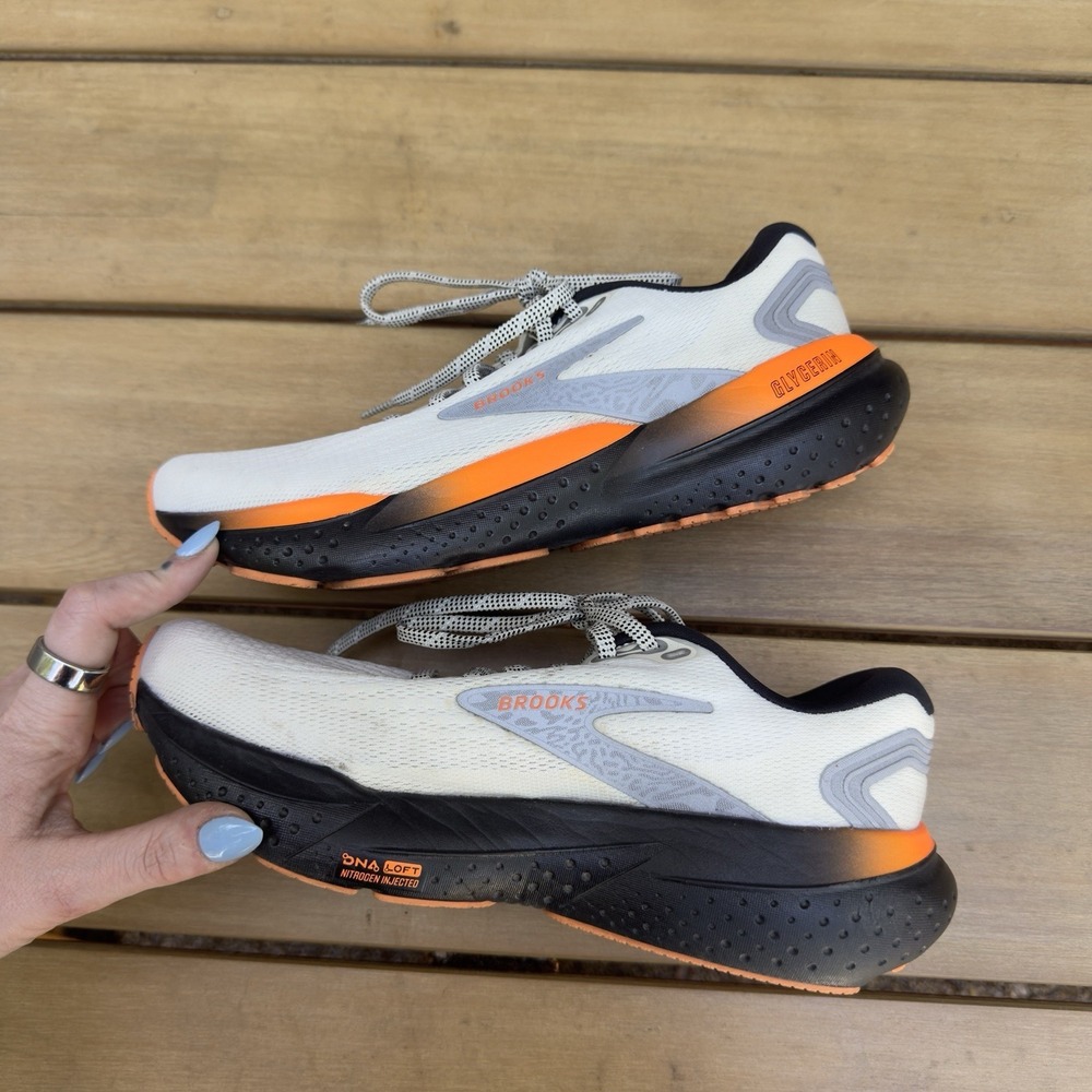 Brooks Glycerin 21 Womens 9 Running Shoes Ecru Orange Black 1204081B157 DNA LOFT - Picture 5 of 7